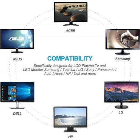 Câble d'alimentation PC TV, Cordon Électrique Secteur pour Samsung LE32A457C1D LCD TV EU Schuko CEE7 Prise Angulaire 1.5m (1/4)