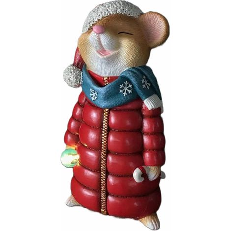 Figur Lebkuchenmaus rot 19,5 x 8 x 11 cm braun Weihnachtsfigur