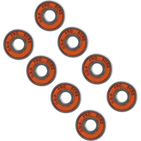 Roulements métalliques pour trottinette et skateboard, accessoires orange 2,20 x 2,20 x 0,70 cm, réduisent la friction de rotation, lot de 12. (1/5)