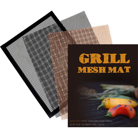 6 Pièces Réutilisable Tapis de Barbecue, Tapis de Gril en Maille de Téflon 3340cm, Tapis de Barbecue pour Gril à Gaz, Charbon de Bois, Gril électrique, Four, Cuisson (1/4)