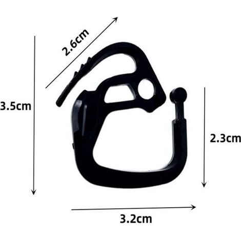 Abrazaderas para invernadero,Accesorios para invernadero,Accesorios para invernadero,100 piezas,Clips de fijación para invernadero,Negro (1/4)