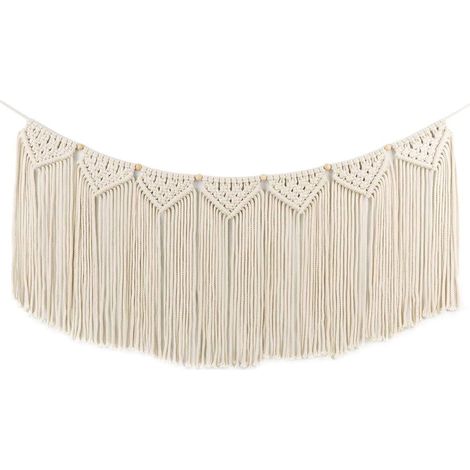 Gewebter Wandteppich mit Quasten – Retro-Chic-Wanddekoration im Bohème-Stil – Dekoration für Wohnung, Studentenwohnheim, Wohnzimmer, Schlafzimmer, Kinderzimmer – Partyhintergrund, 38 cm breit x 89 cm  (1/5)