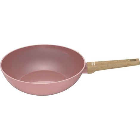 Wok Arthur Martin AM4944 Ø28 cm Alluminio Rivestimento Ceramico Rosa