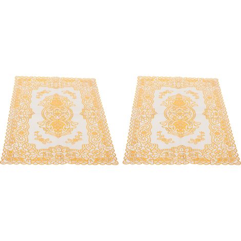 2 Stück 30 cm x 45 cm PVC-Tischsets, goldene Platzsets, Untersetzer für Tassen, Küchen- und Hochzeitsdekoration, Stil 3 (1/5)