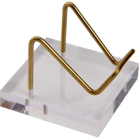 HOXILEELEO - Présentoir à fossiles - Chevalet à bras métallique avec base transparente, idéal pour les fossiles d'améthyste, les spécimens géologiques et les pierres de collection. (1/5)