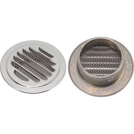 Grille de ventilation ronde en acier inoxydable 304 pour conduit d'évacuation d'air de cuisine et de salle de bain, 160 mm / 6,3 pouces (1/5)
