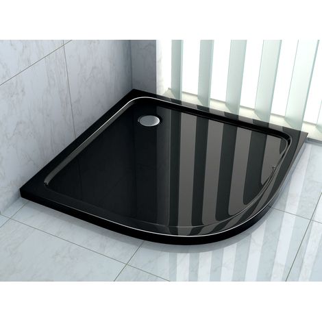 Duschtasse 90 x 90 cm (Viertelkreis) (schwarz) (1/2)
