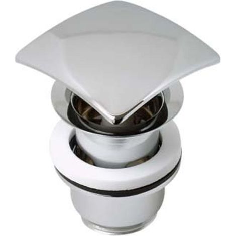Plieger Design Bonde de vidage carré avec trop plein 5/4 pop up chrome (1/2)
