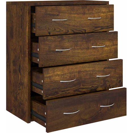 Maison Exclusive - Aparador con 4 cajones roble ahumado 60x30,5x7 (1/5)