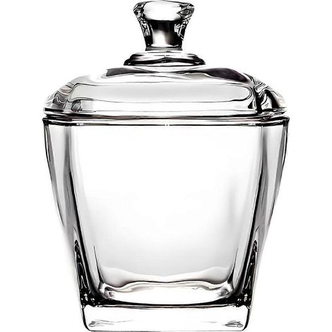 Bocal à bonbons carré en verre avec couvercle hermétique, récipient de rangement pour collations, distributeur de bonbons en verre durable pour le bureau, la cuisine et la décoration intérieure, multi (1/5)