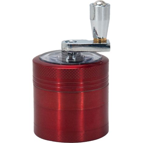 Broyeur à herbes , lot de 4, 6,35 cm (2,5 pouces), robuste et d'une finition soignée, en alliage de zinc avec lame tranchante. Rouge. (1/5)