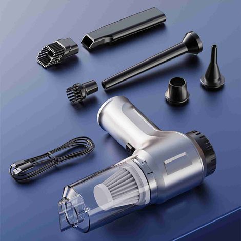 Mini aspirateur portatif sans fil 4 en 1 pour voiture, 11 000 PA, haute puissance, rechargeable, forte aspiration, moteur sans balais pour nettoyer les poils d'animaux à la maison. (1/5)