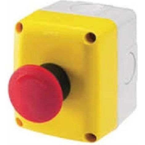 Boîtier avec bouton d'urgence Gewiss 1NA 1NC IP66 GW27202 (1/2)