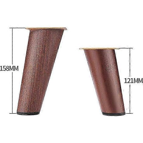 Pieds de meuble TV, adaptés aux meubles de canapé, avec fixations de pieds de table en polyester grain de bois, 158 mm. (1/5)