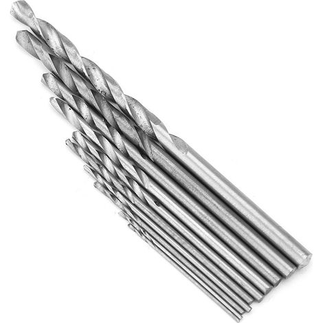 Lot de 10 forets hélicoïdaux en acier rapide durable à queue droite, de 0,5 à 3 mm (1/5)