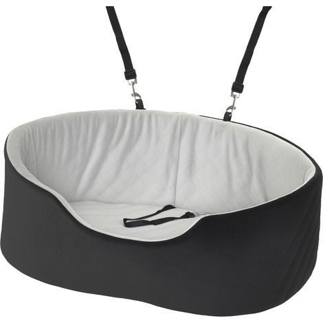 Siège auto pour chien avec ceinture de sécurité et fixation siège de voiture pour chien rembourré 77 x 43 x 28 cm noir