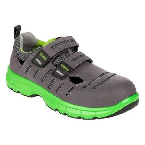RUNNEX® S1P-ESD-Sicherheitsklettsandalen FlexStar grau/grün, 5171 Gr. 47 (1/2)