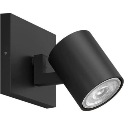 Faretto singolo philips runner in metallo attacco gu10 ip20 nero -43529200