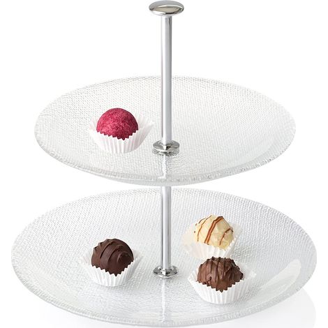 LEONARDO Pralina Minietagere 2-tlg. Servierplatte Servierteller Glas 024610 (1/2)
