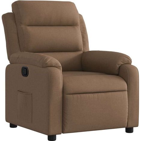 Chaise longue en tissu, canapé relax inclinable avec dossier réglable, design moderne et confortable pour salon ou chambre – couleur marron (1/5)