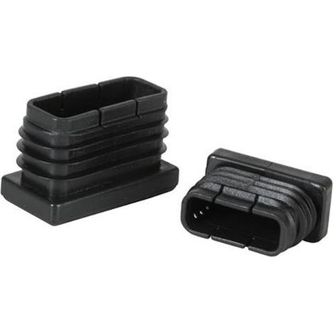 Bouchons rectangulaires striés 80x40 intérieur noir 100 unités