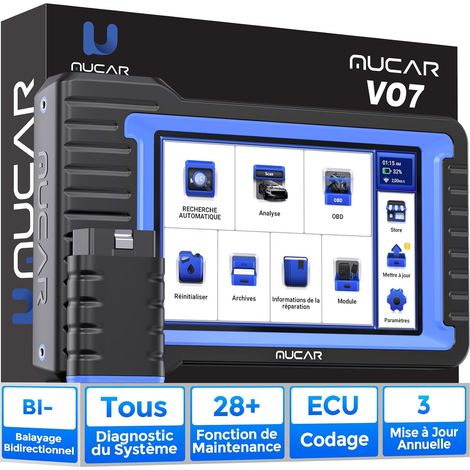 Valise Diagnostic Auto avec Mise à Jour, Outil de Balayage Bidirectionnel avec Codage de l'ECU, 28+ Services, Diagnostic sans Fil OBDII Voiture