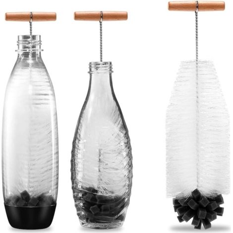 Goupillon Bouteille 35cm, Brosse Dense pour Biberon, Gourde en Verre et Bouteilles Étroites, Nettoyage Profond sans Rayures ni Résidus, Séchage Rapide & Poignée Ergonomique Certifié(1pcs) (1/4)