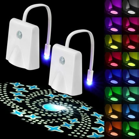 Toilet Night Light with Motion Sensor, Toilet Seat Lamp with Body Motion Sensor in 16 Colors, USB Rechargeable, Adjustable, Motion-Activated Toilet Night Light for Any Toilet – 2 MUMU (1/4)