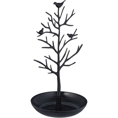 Pratico porta gioielli a forma di albero organizer 30 x 16 x 15 cm in metallo bianco 130012547