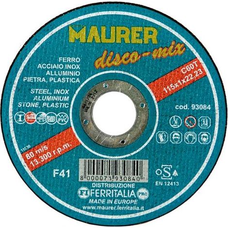 Mola Abrasiva da TAGLIO MULTIFUNZIONE (5+1) MAURER PLUS 115X1 mm
