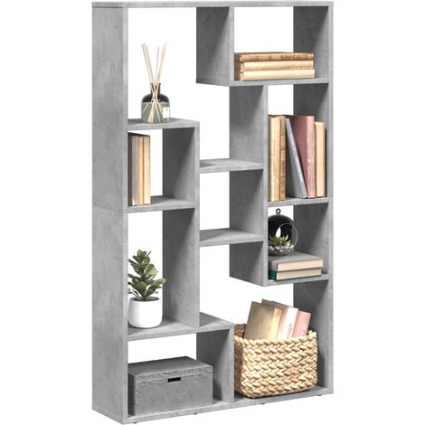 Bookcase Concrete Grey 72x20x120 cm Engineered Wood vidaXL
