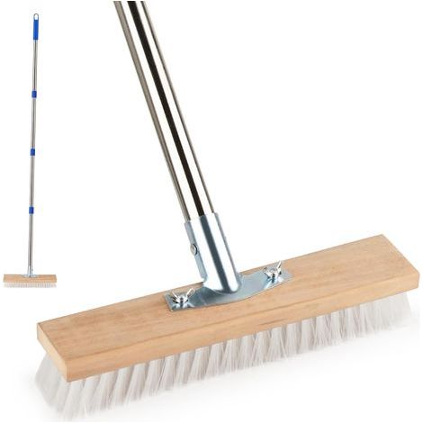 1 Metal Broom, Adjustable Handle 160cm, 304 Stainless Steel, 30cm Head, For Terrace, Concrete, Swimming Pool (1/5)