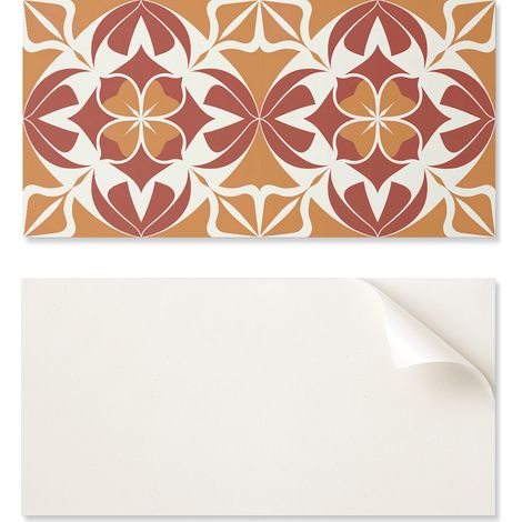 Panel de vinilo autoadhesivo con estampado sim茅trico de plantas de 100x50 cm