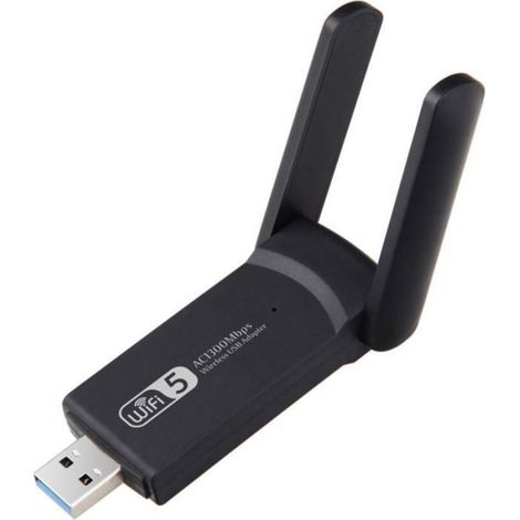 Clé WiFi AC1300 Mbps USB 3.0,Double Bande 2.4G/5GHz,Compatible avec Windows et Mac OS X (Noir) (1/4)