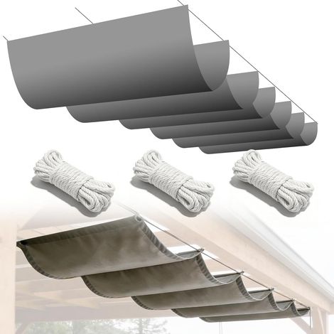 Voile D'ombrage à Vague Rétractable: 1x2m Voiles Ombrages Rectangulaire, Toile Ombrage Imperméable avec Oeillets Et Cordons pour Patio être Applicable Jardins Balcon Et Pergola (Gris) (1/5)