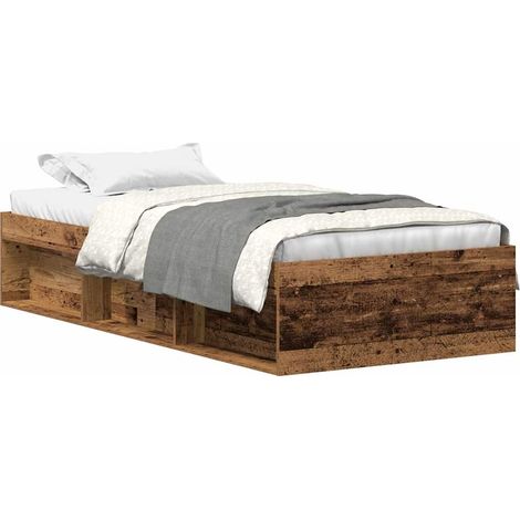Maison Exclusive - Bettgestell ohne Matratze Altholz-Optik 90x200