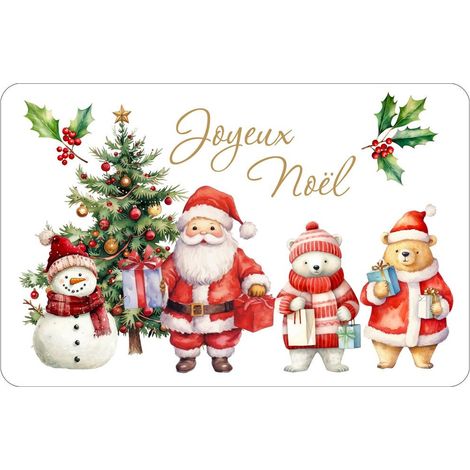 Set de Table Imprimé "Joyeux Noël" 28x44cm Multicolore
