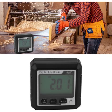 Digitaler elektronischer Winkelmesser, Neigungsmesser, Wasserwaage, Winkelmessgerät, Mini-Magnetneigungsmesser, Winkelmessgerät (schwarz-weiß). (1/5)