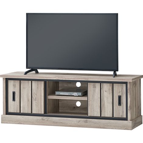 Meuble TV contemporain 155 cm chêne canada Emilia (1/3)