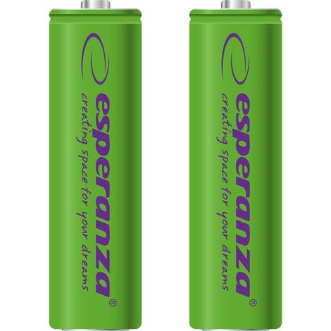 Batterie Ricaricabili Esperanza Ni-Mh Aa 2000Mah 2Pz. Verde