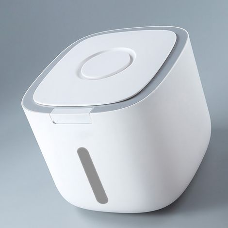 Boîte de conservation du riz hermétique, étanche à l'humidité, plus épaisse, portable et amovible, grande taille, grise, idéale pour la cuisine. (1/5)