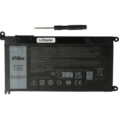 vhbw Akku kompatibel mit Dell Inspiron 14MF Pro-D1525TS, 14MF Pro-D1505TS, 14-7472-D3725P, 14-7472-D3725G Notebook (3650 mAh, 11,4 V, Li-Polymer) (1/5)