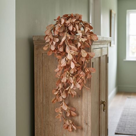 70cm Artificial Trailing Leaf Spray Stem Dusty Orange (1/5)