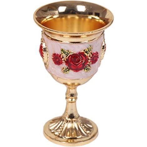 1 gobelet à vin Pc petit verre à pied sculpté incassable tasse en alliage de Zinc en d'alcool blanc pour VERRINE - MISE EN BOUCHE
