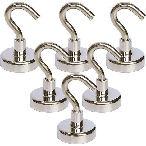 6-teiliges Set Magnethaken, Hochleistungsmagnete mit Haken für den Kühlschrank, verstärkter Haken zum Aufhängen auf Kreuzfahrtschiffen, magnetischer Kleiderbügel für Kabinen, Grill (1/3)