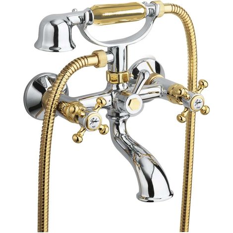 Sapho Reitano Rubinetteria Antea - Wannenarmatur mit Zubehör, verchromt / Gold 3012 (1/5)