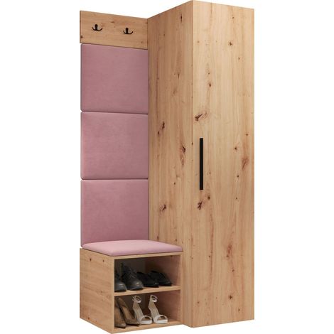 Conjunto para recibidor Nitos III, Manila 09, 191x82x50cm, Tapiz, Aglomerado laminado, Colocada, Montada en la pared