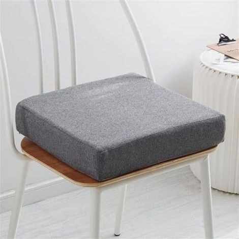 Coussin de siège en mousse à mémoire de forme pour fauteuil, rehausseur antidérapant, confortable pour intérieur et extérieur, voiture, bureau, canapé (gris foncé, carré, 45 x 45 cm, épa (1/3)