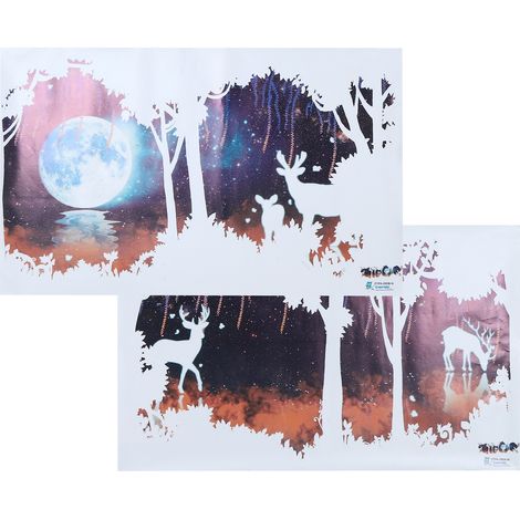 Stickers muraux motif cerfs de la forêt, à faire soi-même, décoration murale pour fond de télévision, pour la maison (1/5)