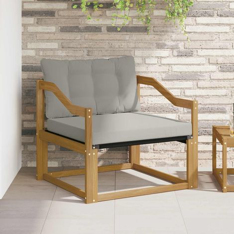 Teenpull – Outdoor-Sofagarnitur Massives Akazienholz und Textilene Weiß (1/5)